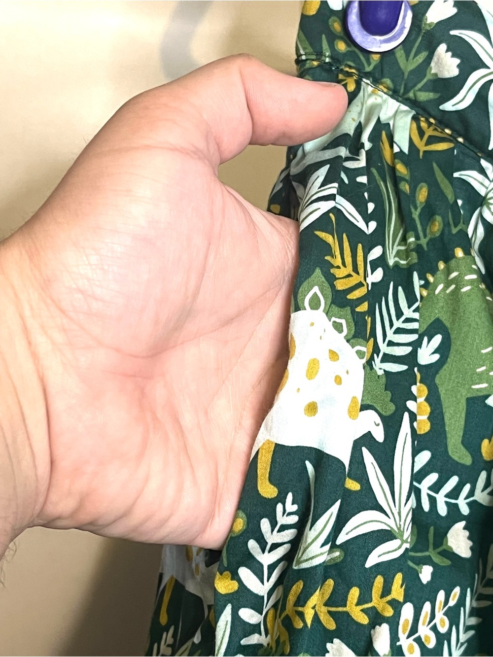 Modcloth Women’s Size S Lightweight Cotton Green Floral Dinosaur A-Line Skirt - Picture 8 of 8